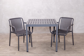California Garden Outdoor Grey Café Table Set with Maldives Chairs