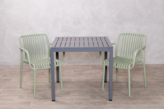 California Garden Outdoor Grey Café Table Set with Maldives Chairs