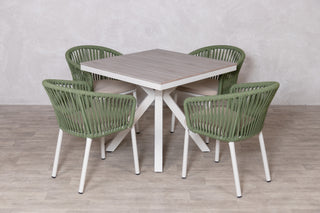 Milan Star Base Table with 4 Milano Chairs Outdoor Set