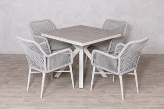 Milan Star Base Table with 4 Monza Chairs Outdoor Set