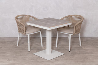 Milan Pedestal Table with 2 Milano Chairs Outdoor Set