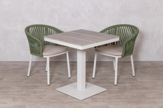 Milan Pedestal Table with 2 Milano Chairs Outdoor Set