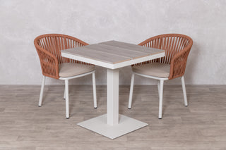 Milan Pedestal Table with 2 Milano Chairs Outdoor Set