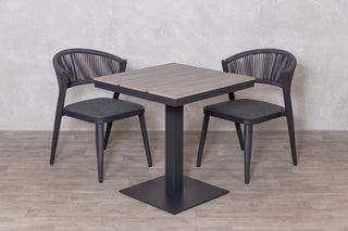 Milan Pedestal Table with 2 Milan Chairs Outdoor Set