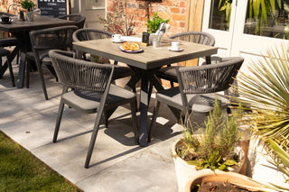 Milan Grey Star Table with 4 Chairs Set
