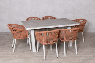 Milano Dining Table with 6 Milano Chairs Outdoor Set