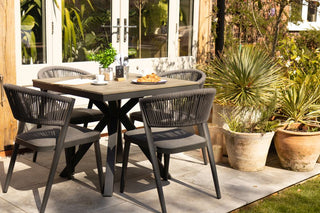 Milan Grey Star Table with 4 Chairs Set