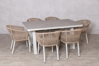 Milano Dining Table with 6 Milano Chairs Outdoor Set