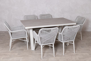 Milano Dining Table with 6 Monza Chairs Outdoor Set
