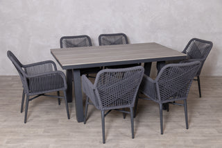 Milano Dining Table with 6 Monza Chairs Outdoor Set