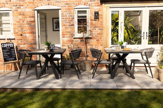 Milan Grey Star Table with 4 Chairs Set