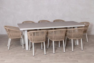 Milano Dining Table with 8 Milano Chairs Outdoor Set