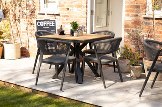 Milan Natural Star Table with 4 Chairs Set