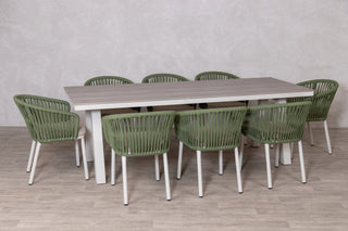 Milano Dining Table with 8 Milano Chairs Outdoor Set