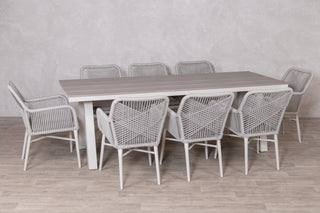 Milano Dining Table with 8 Monza Chairs Outdoor Set