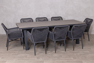 Milano Dining Table with 8 Monza Chairs Outdoor Set