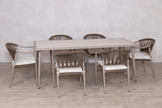 Salerno 6 Seater Outdoor Table and 6 Garden Chairs Set