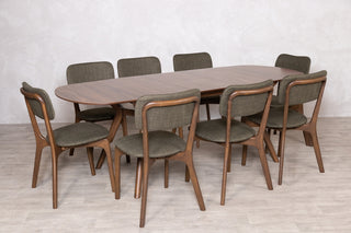 Layla Oval Extending Dining Table with 6/8 Layla Chairs Set