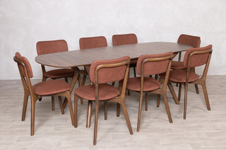 Layla Oval Extending Dining Table with 6/8 Layla Chairs Set