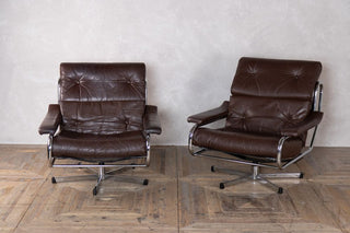 Vintage Pieff Leather Swivel Chair