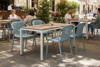 California Garden Outdoor Ochre Café Table Set with California Chairs