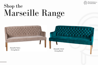 Marseille Velvet Dining Bench Range