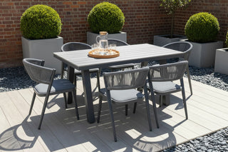 Milano Dining Table with 6 Milan Chairs Outdoor Set