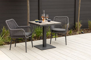 Milan Square Pedestal Table and 2 Chairs Set