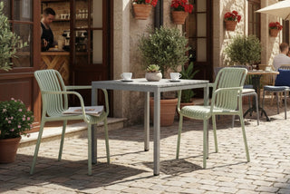 California Garden Outdoor Grey Café Table Set with Maldives Chairs