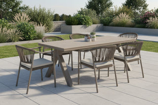 Naples 6 Seater Outdoor Table and 6 Garden Chairs Set