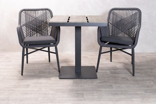Milan Square Pedestal Table and 2 Chairs Set