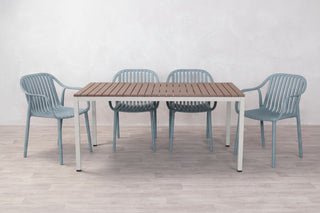 California Garden Outdoor Ochre Café Table Set with California Chairs