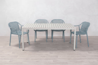California Garden Outdoor Speckled Beige Café Table Set with California Chairs