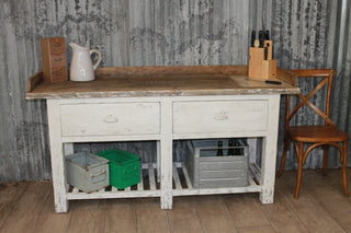 painted base industrial table