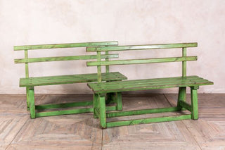 Vintage Green Slatted Bench