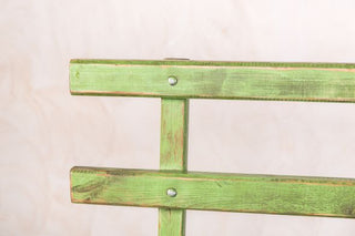 Vintage Green Slatted Bench