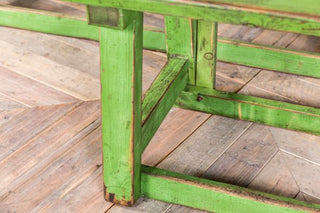 Vintage Green Slatted Bench