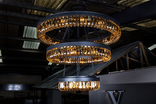 Kensington Three Tier Amber Crystal Chandelier