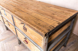 Large Vintage Multi-drawer Workbench