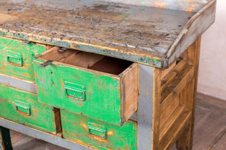 Large Green Multi-drawer Sideboard