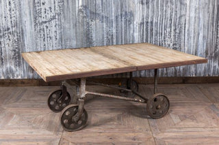 Upcycled Dining Table Cart With Wheels