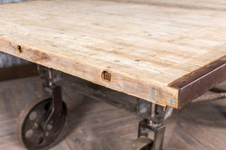 Upcycled Dining Table Cart With Wheels