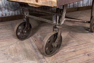 Upcycled Dining Table Cart With Wheels