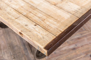 Upcycled Dining Table Cart With Wheels