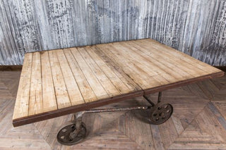 Upcycled Dining Table Cart With Wheels