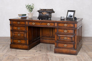 Titchmarsh and Goodwin Pedestal Oak Desk