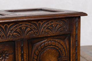 Large Antique Gothic Revival Blanket Box Edge Detailing