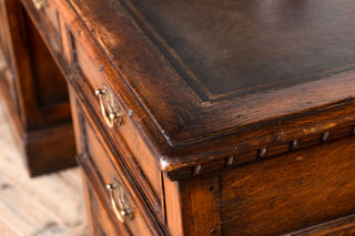 Titchmarsh and Goodwin Pedestal Oak Desk Corner