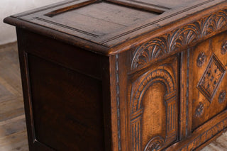 Large Antique Gothic Revival Blanket Box Corner Detailing
