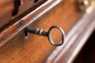 Titchmarsh and Goodwin Pedestal Oak Desk Drawer Key